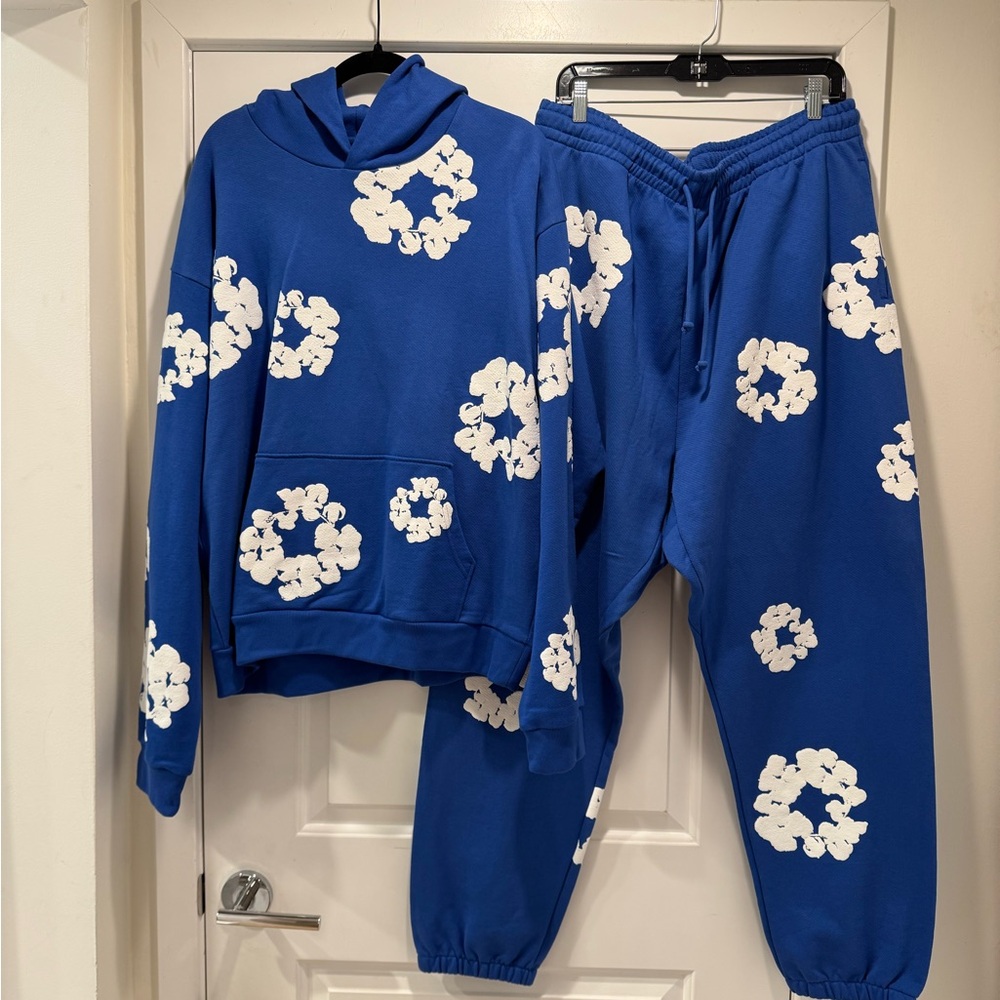 Denim Tears Cobalt Blue Hoodie and Sweatpants